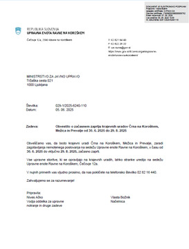 Obvestilo o zaprtju KU-počitnice 2025